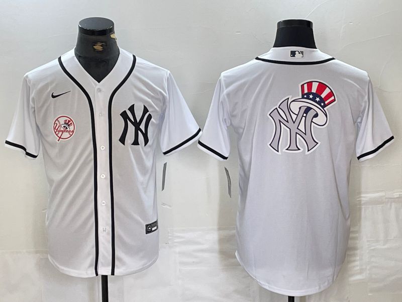 Men New York Yankees Blank White Third generation joint name Nike 2024 MLB Jersey style 12->youth nfl jersey->Youth Jersey